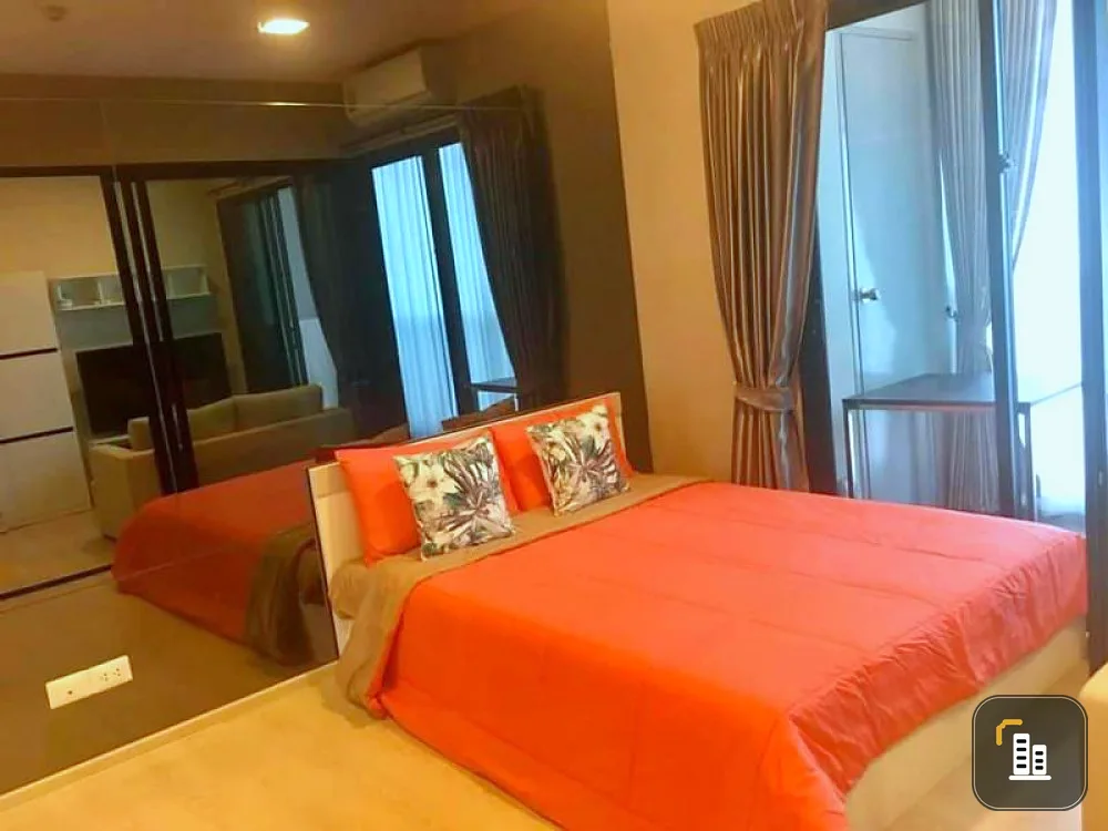 Condolette Mist Rama 9 for sale, beautiful room, fully furnished, ready to move in, 17th floor, city view, don't just look, hurry to reserve