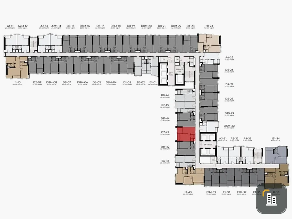Down payment for sale, Life Rama 4 - Asoke, 1 bedroom, 1 bathroom, closed kitchen with air conditioning, divided into separate zones. Hurry and reserv