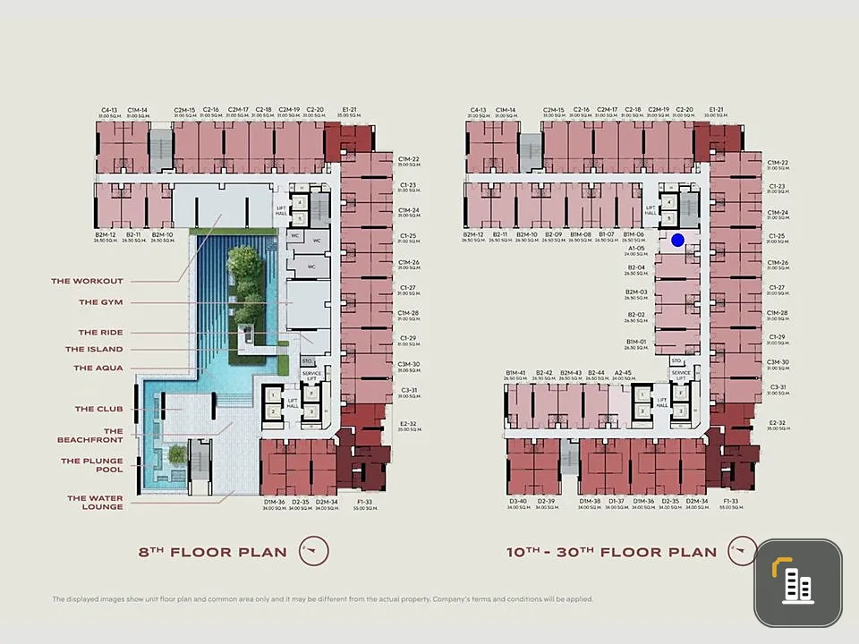 For sale, Aspire Sukhumvit - Rama 4, high floor room, 20th floor, city view, pool view, very good price, complete with address