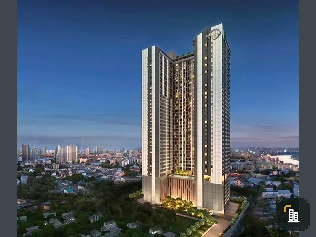 For sale, Aspire Sukhumvit - Rama 4, Simplex room, wide front, high floor, beautiful open view, buy now.