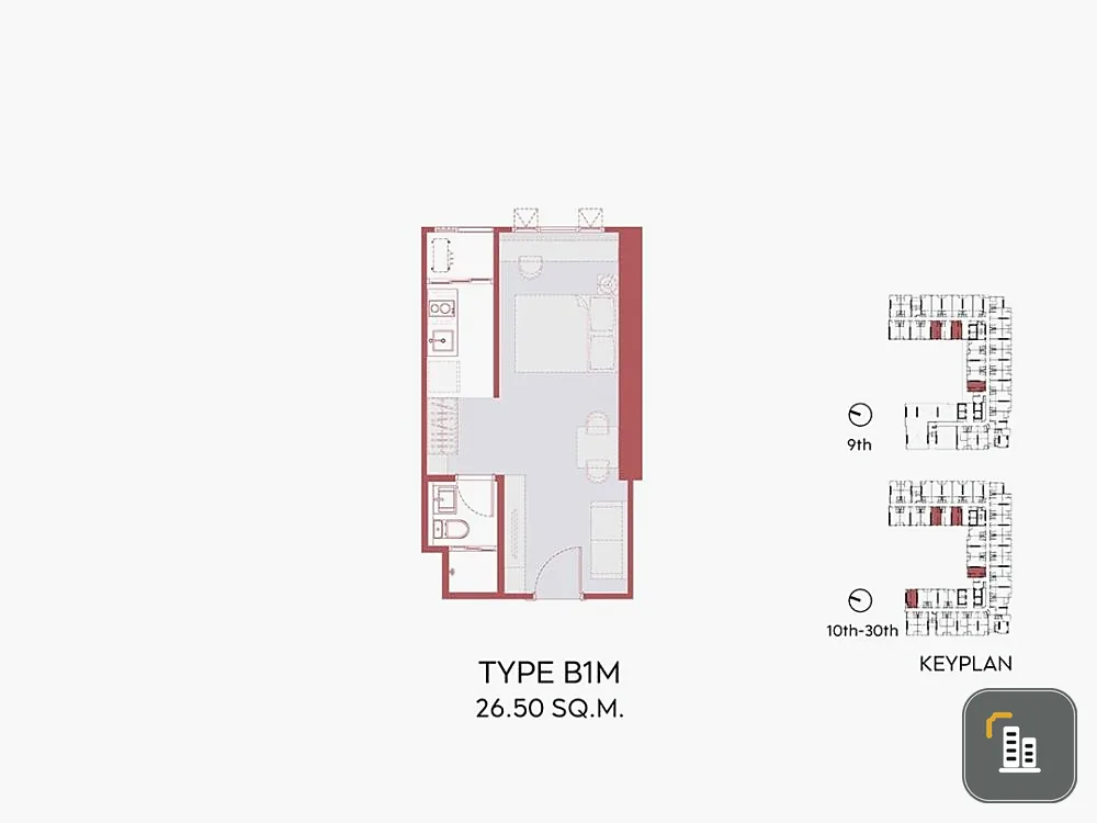 Selling down payment Aspire Sukhumvit-Rama 4 Studio room, 17th floor, closed kitchen, swimming pool view, good price, hurry and buy now.