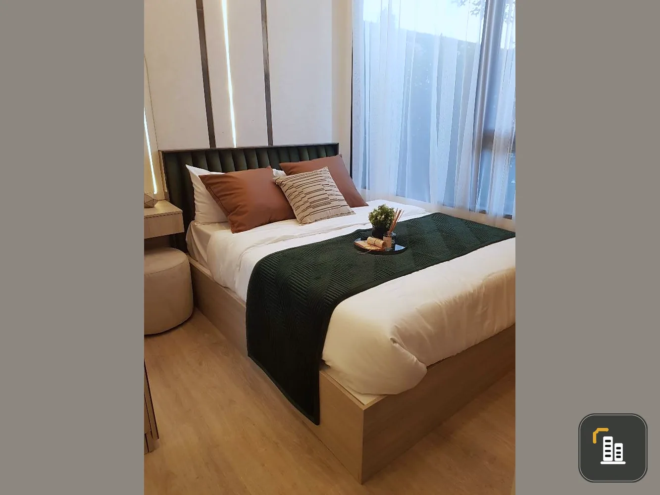 Condo for sale, Origin plug and play, Srinakarin, Duo Space room, Building A, 17th floor, open view, buy now.