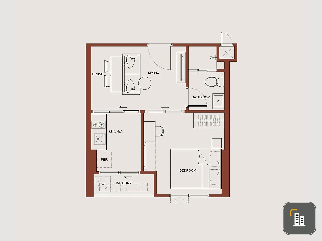 Selling down payment, Metris District, Lat Phrao, fully furnished room, ready to move in. Pet lovers, don't miss out, hurry and book now!