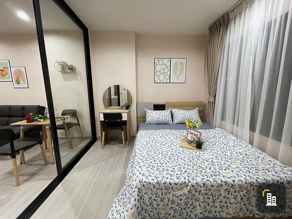 For rent, Aspire Erawan Prime condo, studio room, swimming pool view, fully furnished, ready to move in, hurry and book now