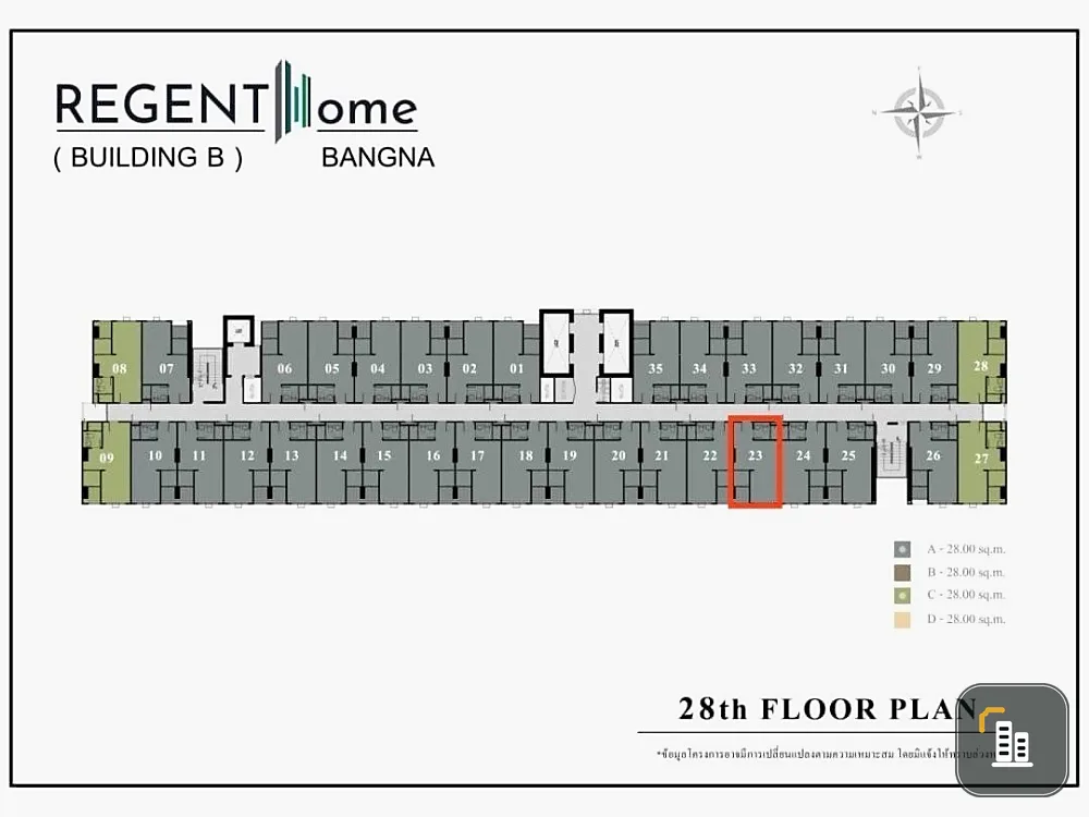 Down payment for sale, Regent Home Bangna, 28th floor, Chao Phraya River curve view, good location, near BTS Bangna, book now, urgently.