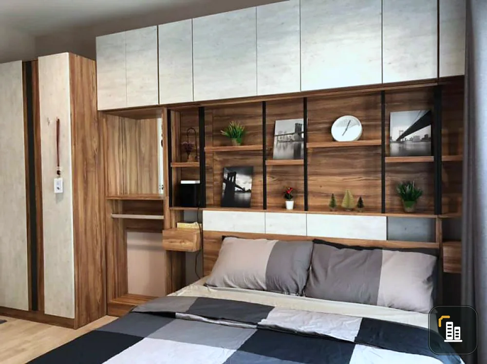 Sell Plum Condo Ramkhamhaeng Station, decorate the room like owning, ready furniture Can carry the bag and move in