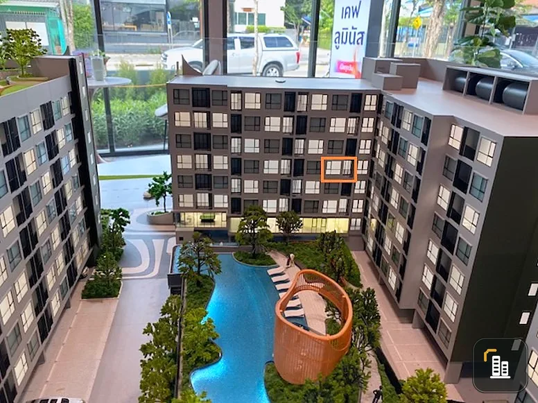 Down payment for sale, Kave Luminous Bangmod, Building A, front, 5th floor, pool view, corner room, cool and comfortable room, hurry and book now.