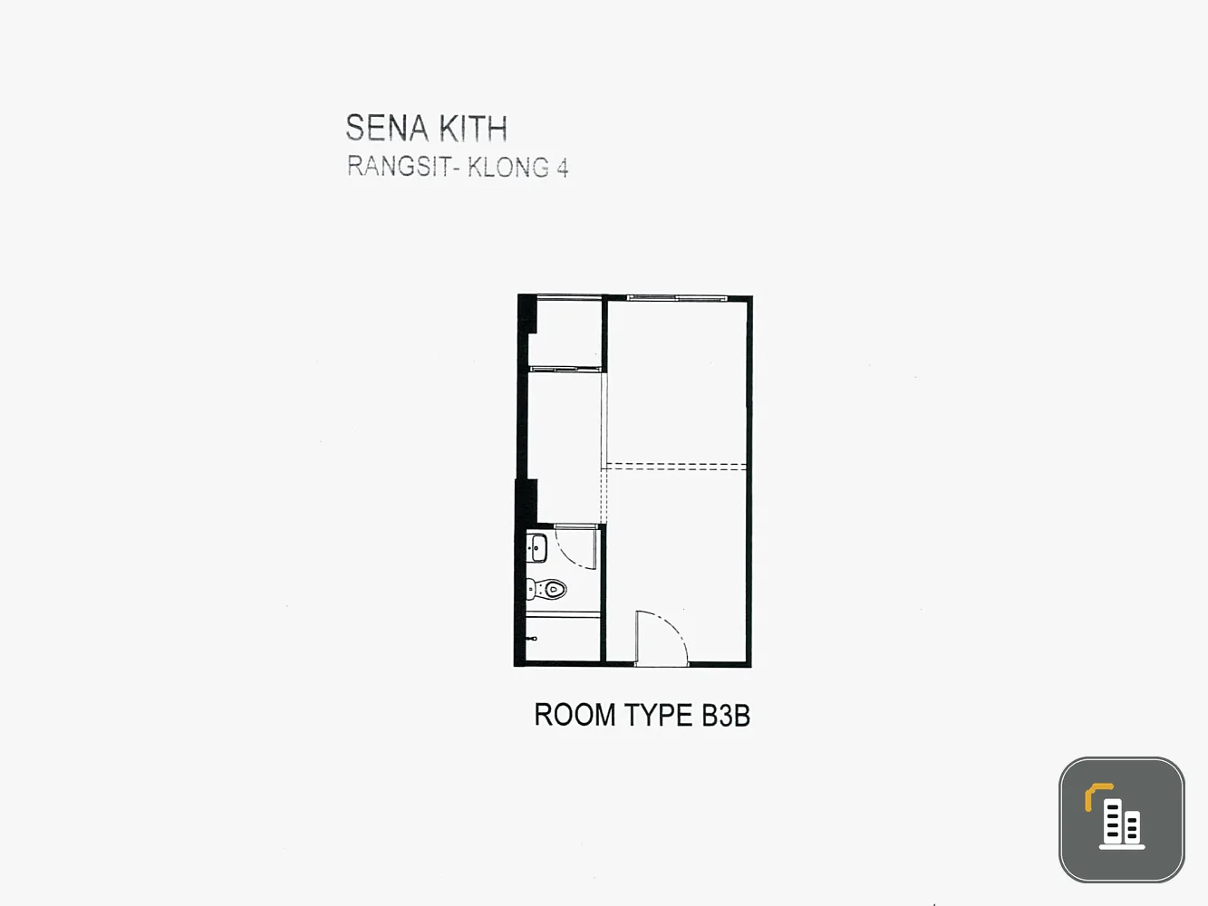 Down payment sale, Sena Kit Rangsit-Khlong 4, 3rd floor, not high, corner room, private, furniture included, hurry and become the owner.