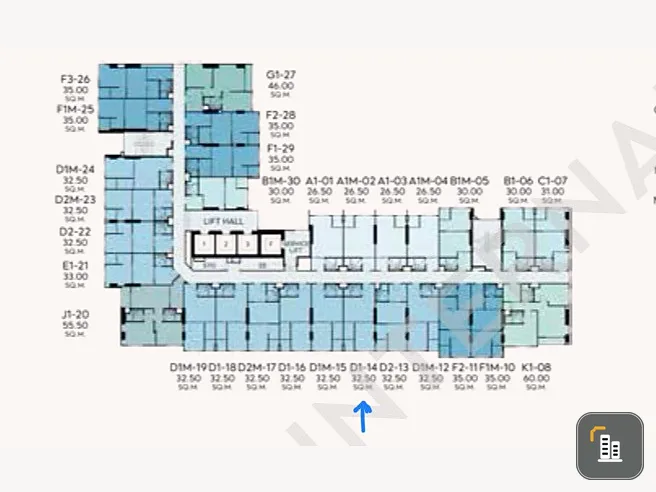 Selling down payment ASPIRE Vibha-Victory, 16th floor, best location on the floor, hurry and reserve now, don't wait, urgent.
