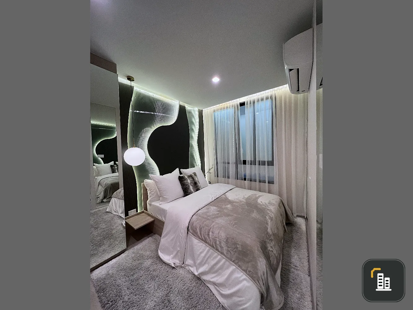 Selling down payment Nue Mega Bangna, 1BED room, 10th floor, Mega Bangna view, open view, not blocked, good ventilation, reserve now.
