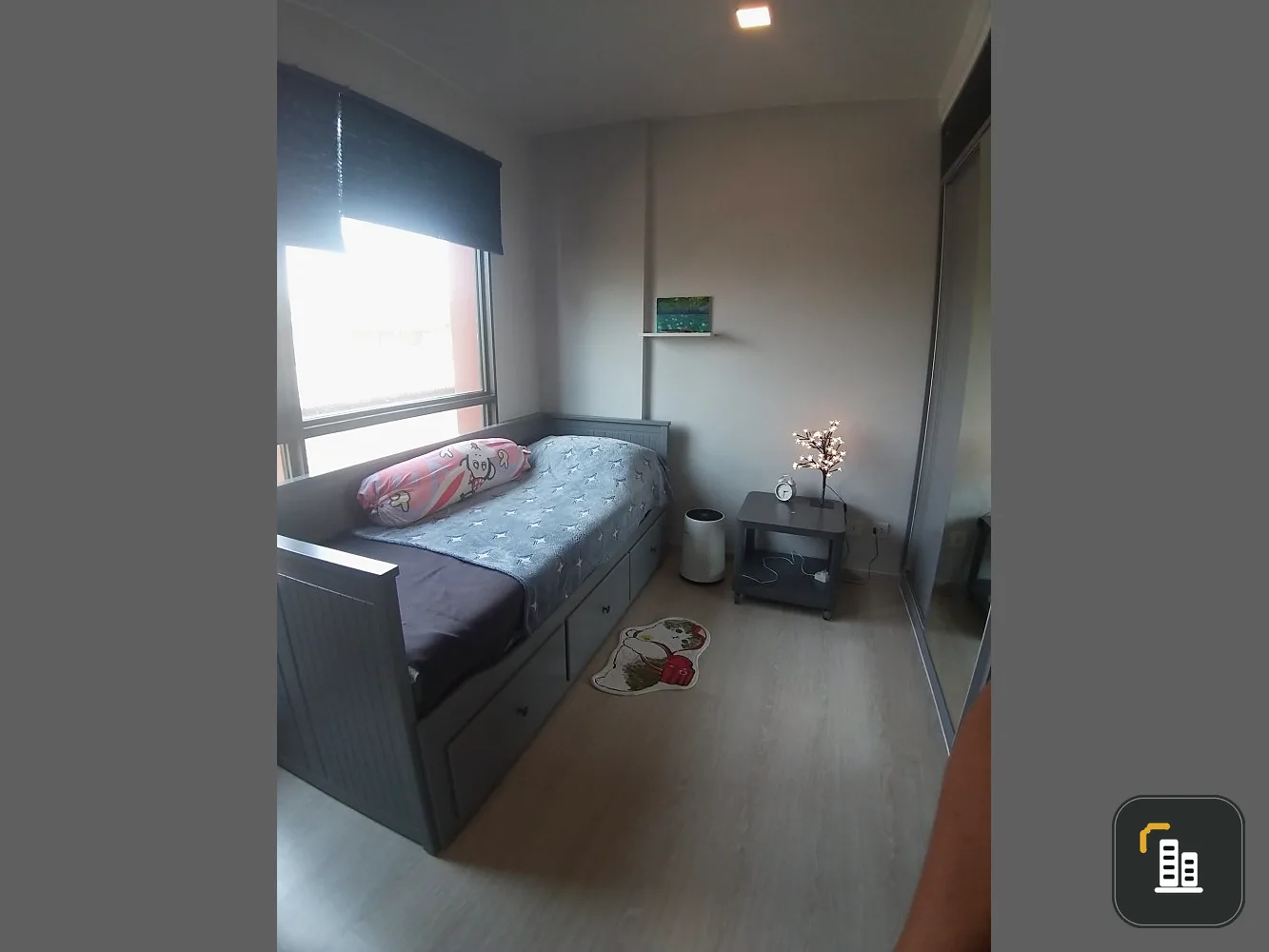 For sale, for rent, The Tree Din Daeng-Ratchaprarot, 5th floor, balcony on the north side, not hot in the afternoon, very good ventilation.