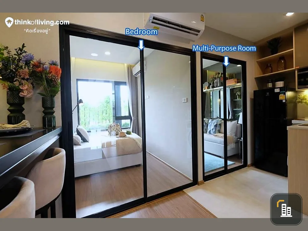 Condo for sale, The Living Ramkhamhaeng, 7th floor, not very high, spacious room, private, garden view, hurry and book now.