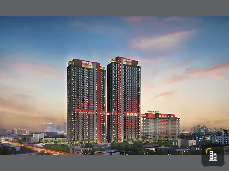 Selling down payment, Aspire Huai Khwang, 22nd floor, spacious room, good location, full common area, don't miss it.
