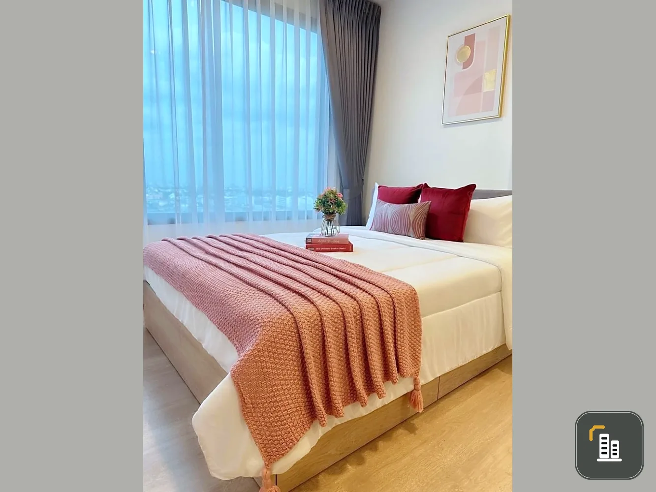 For rent: Chivathai Kaset Nawamin, 14th floor, beautiful room, very cool, bring your bags and move in immediately, book now, hurry!