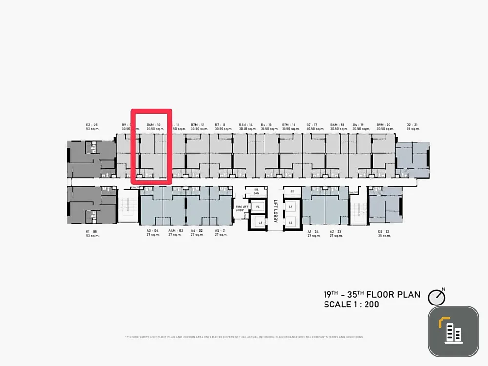 Selling down payment Aspire Onnut Station, 26th floor, position 10, high floor, open view, interested, hurry and reserve now, don't miss out.