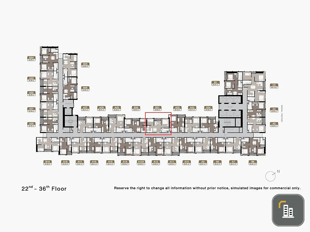 Selling down payment Noble NUE Mega Plus Bangna, 23rd floor, good project, worth living in, interested in owning, hurry and reserve now, urgent.