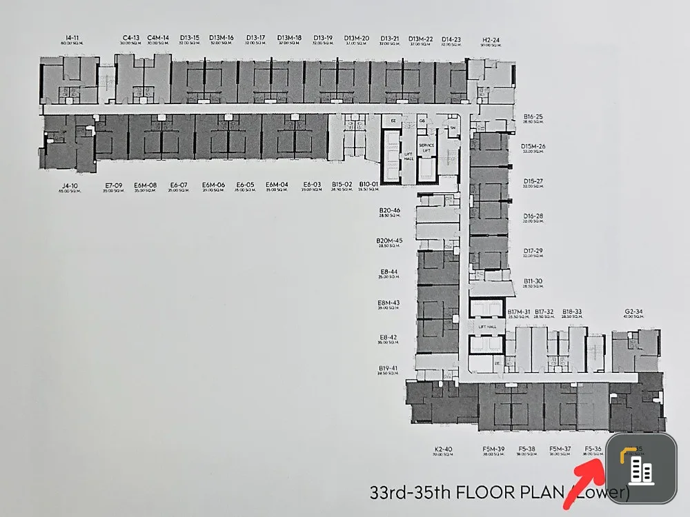 Selling down payment, Life Rama 4 - Asoke, 33rd floor, Chao Phraya River view, rare room, vertiplex, reserve now, urgently.