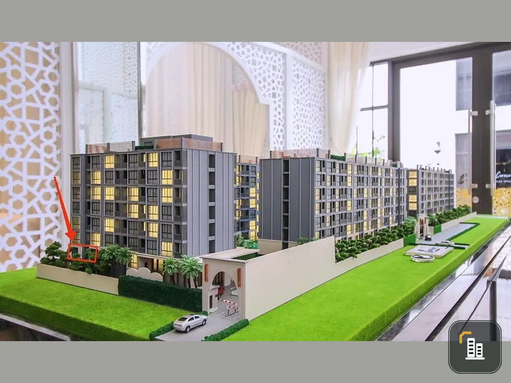 Sell down payment!! Sirocco Bangna 36, corner room, 2nd floor, Building D, full set of SB furniture, good price, hurry and book now!!