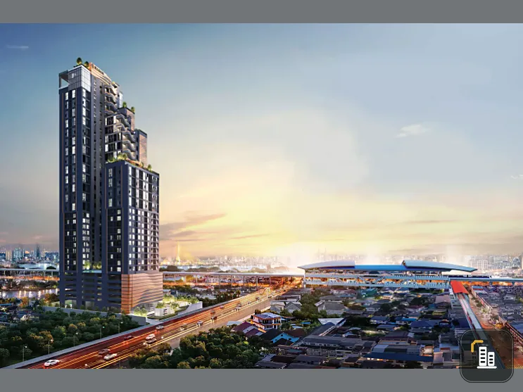 Condo for sale, Origin Play Bang Khun Non, Triple Station, 25th floor, no blocked view, can see the river, good price