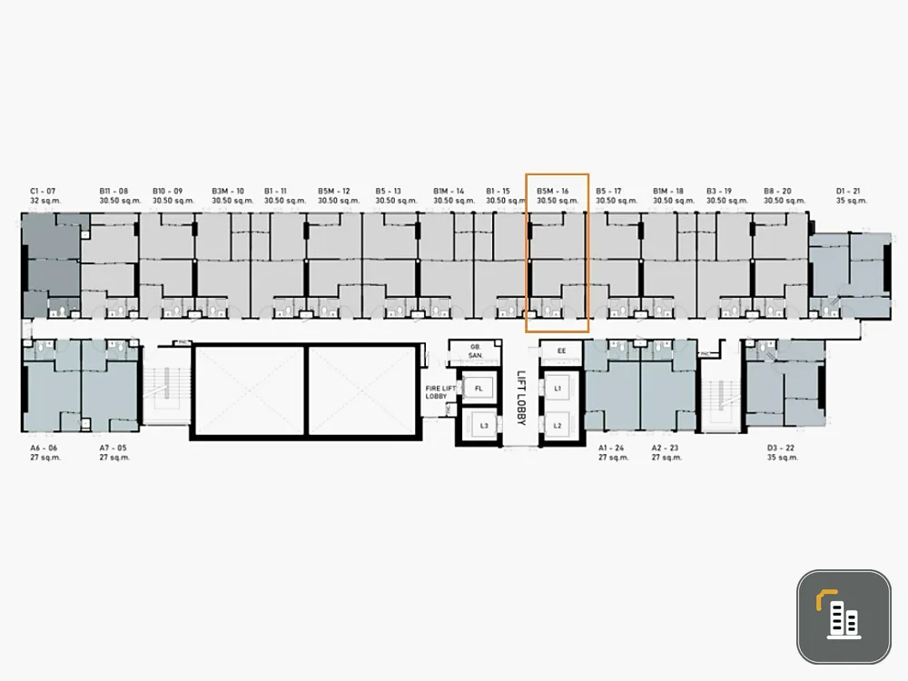 Selling down payment, Aspire On Nut Station, 6th floor, not very high, studio room, very beautiful common area, don't just look.