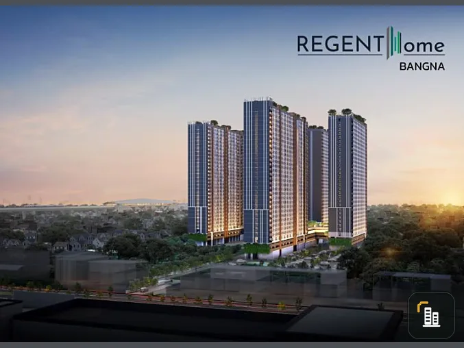 Down payment sale, Regent Home Bangna, 19th floor, studio room, great view, very comfortable to the eyes. Interested? Hurry and book now.