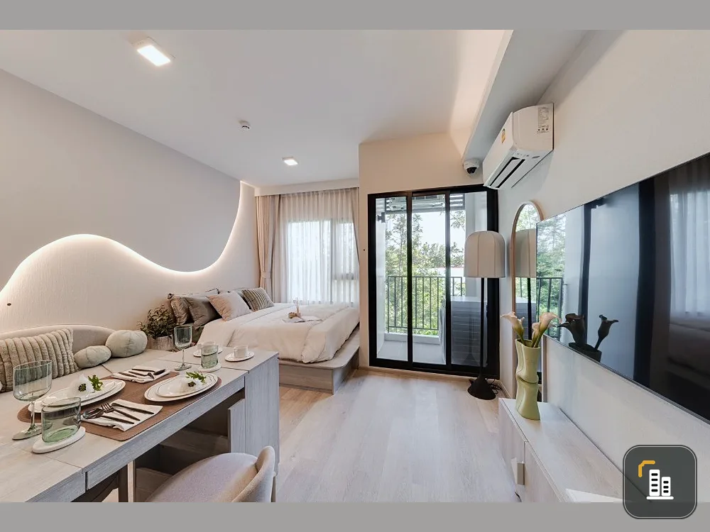 Down payment sale, Cobb Ratchada-Rama 9, studio room, high floor, fully furnished, very attractive price, hurry up and become the owner.