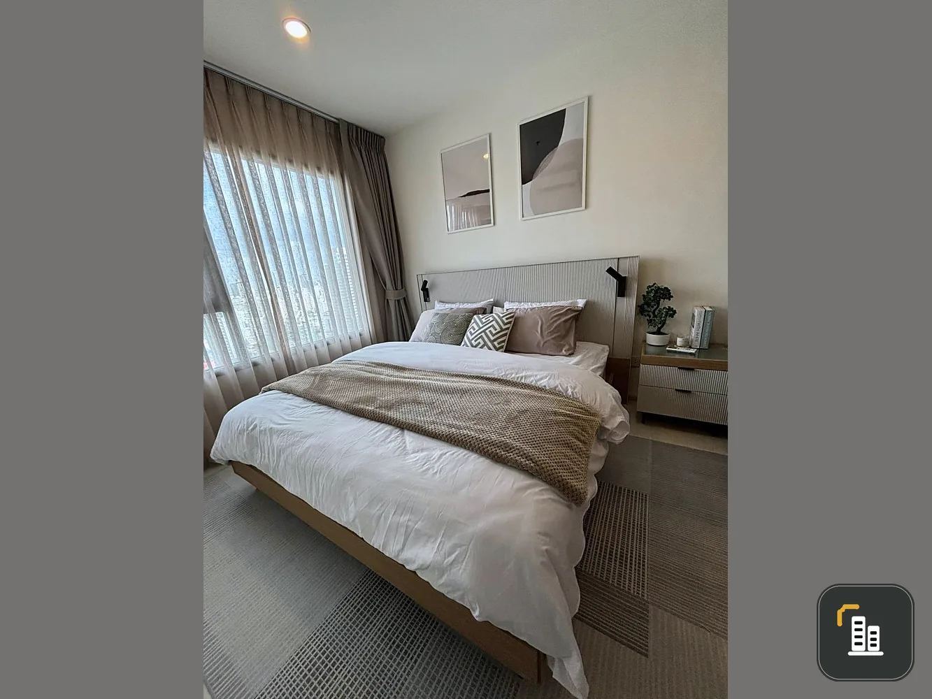 Condo for rent: Life Asoke, decorated in a cozy style, easy on the eyes, 34th floor, quiet, open view, no buildings blocking the view, hurry and reser