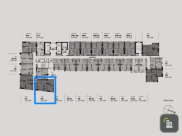 Selling down payment Metris District Ladprao, 16th floor, 2 bedroom type, full furniture, reserve now, don't miss out.