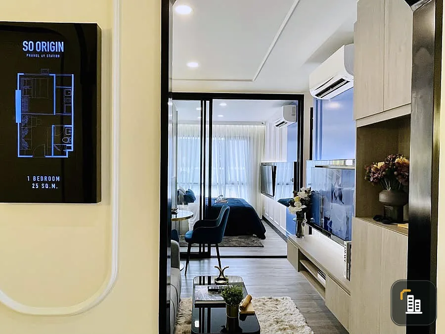 Selling down payment, So Origin Phahonyothin 69 Station, 11th floor, Building Z, room in a good location, full common area, hurry and reserve now!