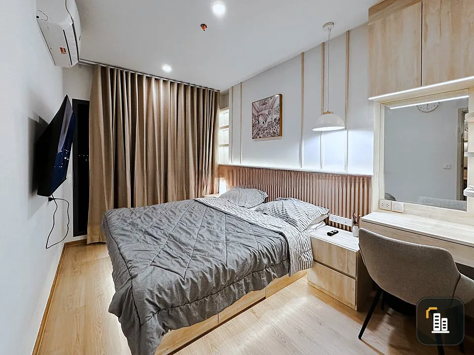 For rent: Life Rama 4 - Asoke, fully furnished, minimalist style, Bang Krachao curve view, book now!