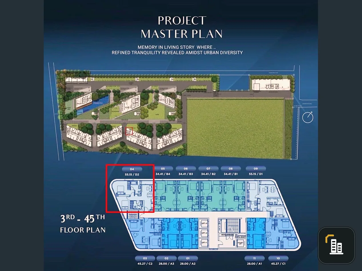 Down payment for sale, Skyrise Avenue Sukhumvit 64, 2 bedrooms, city view, no buildings blocking, this plan has 1 unit per floor, must reserve.