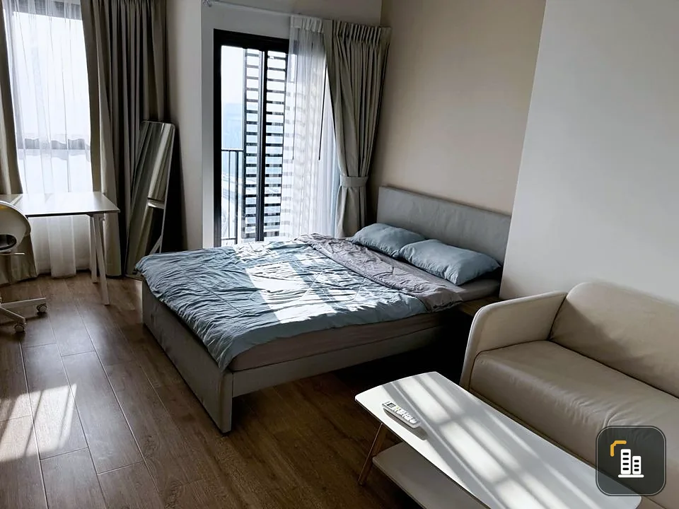 Condo for rent, Ideo Rama 9 - Asoke, Studio room, 19th floor, beautifully decorated with built-in furniture throughout the room, hurry and move in!