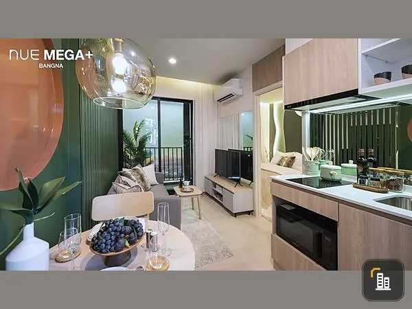 Condo for sale, NUE Mega Plus Bangna, 7th floor, next to the garden, not too expensive, hurry and become the owner today.