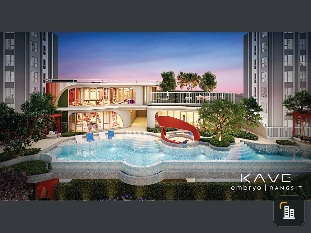 Selling down payment, Kev Embrio Rangsit, 5th floor, Building B, decorated room, ready to move in, complete, here, you can't miss booking.