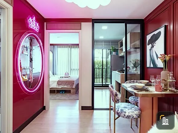 Down payment sale, Atmoz Season Lat Krabang, 5th floor, not high, separate room with built-in kitchen set, hurry and become the owner.