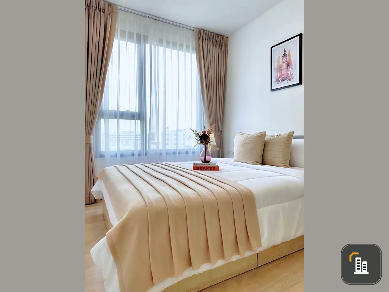 For rent: Chewathai Kaset Nawamin, 7th floor, beautiful room, fully furnished, book now, hurry!