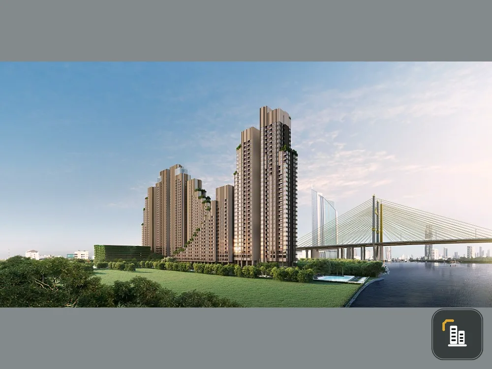 For sale, Nue Riverest Ratburana, 2 bedroom, 2 bathroom, Rama 9 Bridge side, good location, book now.