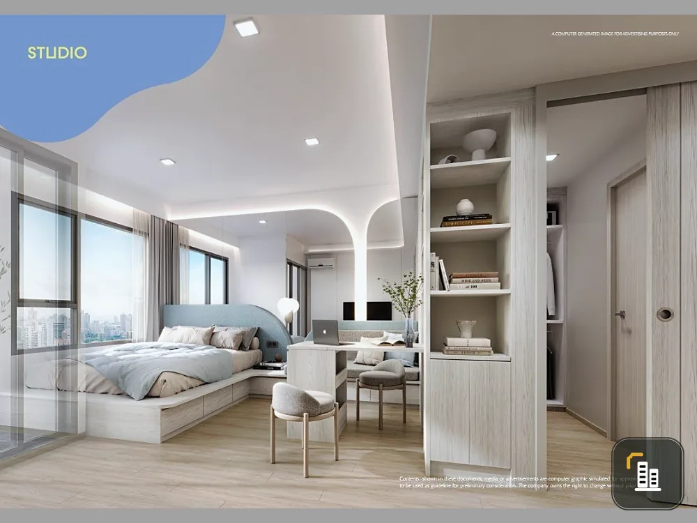 Selling down payment, Cobb Kaset Sripathum, 17th floor, 1 bedroom, lots of freebies, you can't miss out on booking.