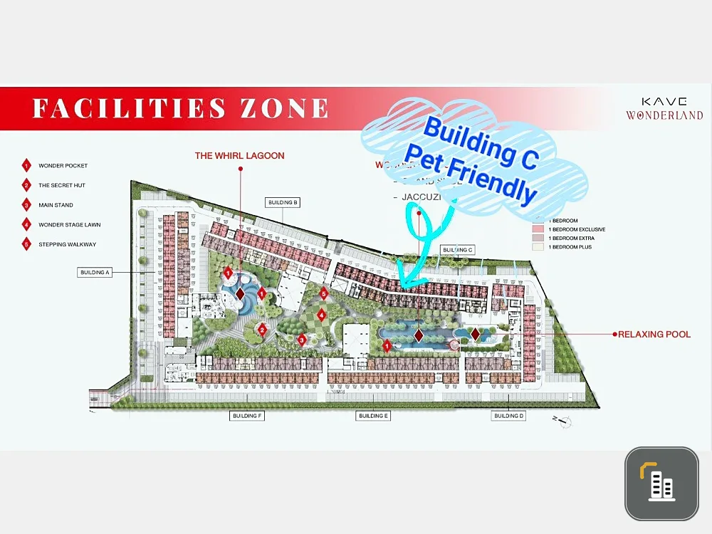 Selling down payment Kave Wonderland, 5th floor, view inside room C0526. Interested in owning it? Hurry and reserve now!