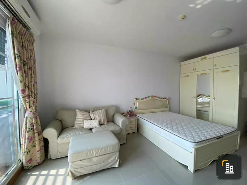 Condo for rent, Supalai River Resort, water curve view, beautiful room, sweet girl style Complete electrical appliances, very convenient