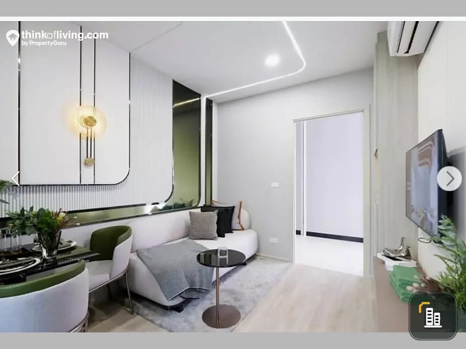 Selling down payment, The Origin Pinklao, near Central Pinklao, 8th floor, balcony overlooking Rama 8 Bridge, must reserve