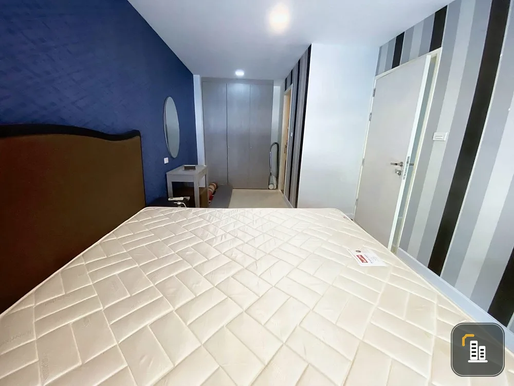For sale, for rent, Wisdom Punnawitthi Station, 2 bedrooms, 2 bathrooms, decorated in white and blue tones, nice to live in, reserve now!