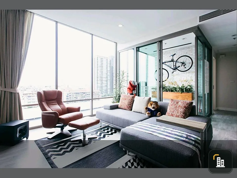 Corner room, Condo for rent, The Room Bts Wongwianyai, facing north, not hot, clear view High privacy. Urgent.