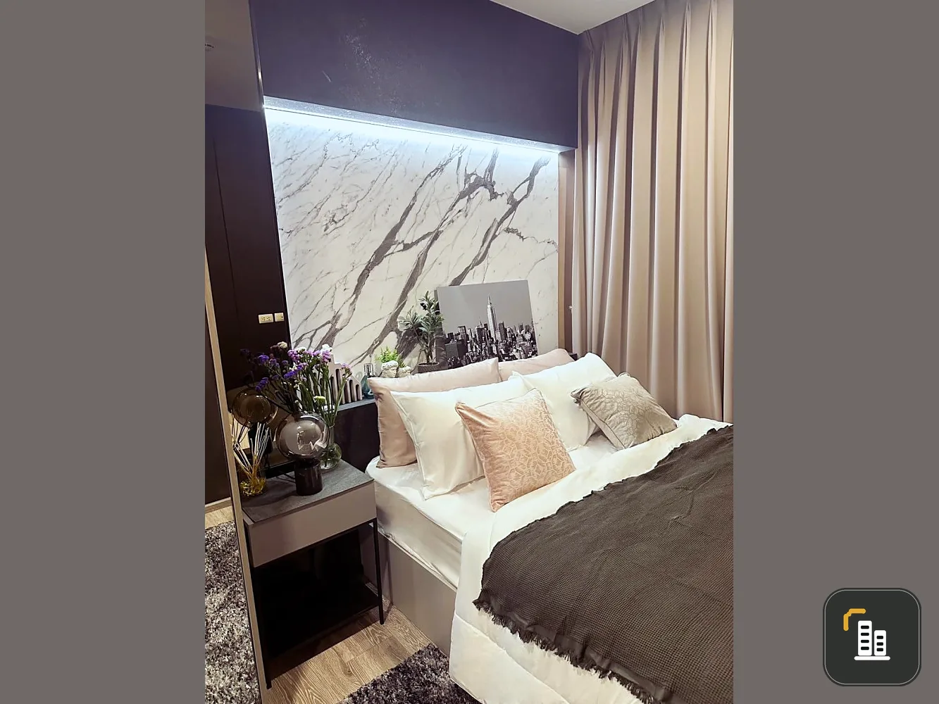 Condo for rent, Knightsbridge Collage Sukhumvit 107, fully furnished room, ready to move in, complete in one place, hurry and reserve now.