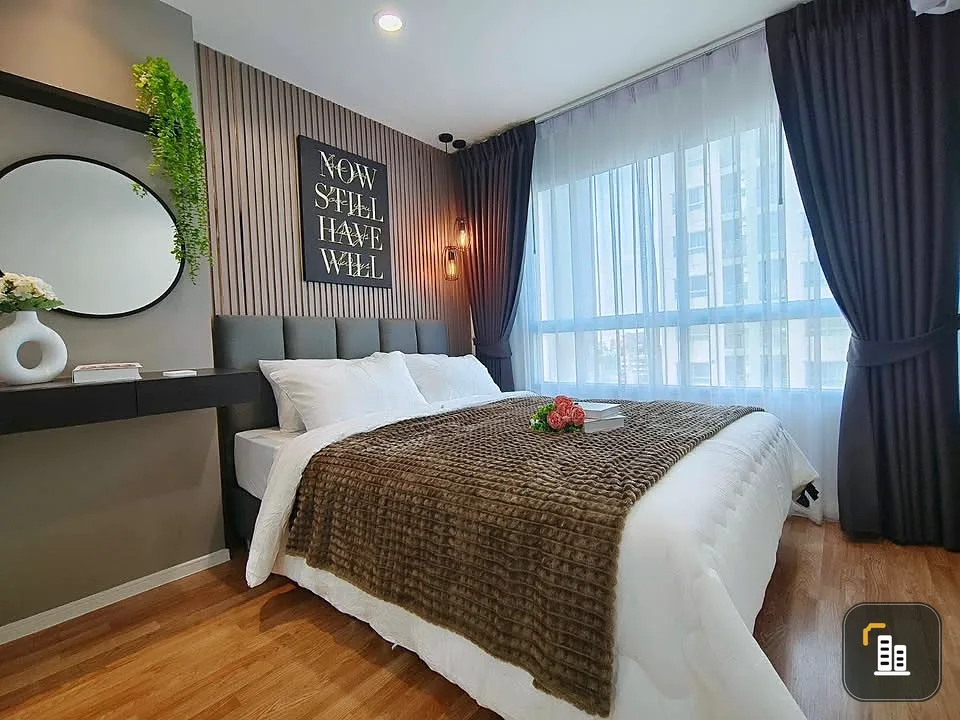 For sale: Lumpini Nawamin Sri Burapha, beautiful room, open view, cool air all day, on the road, convenient travel, very worth booking.