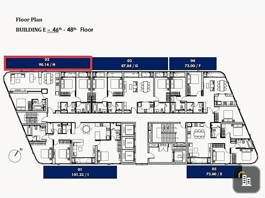 Down payment for sale, Skyrise Avenue Sukhumvit 64, corner penthouse, 3 bedrooms, high floor, river view, unblocked view