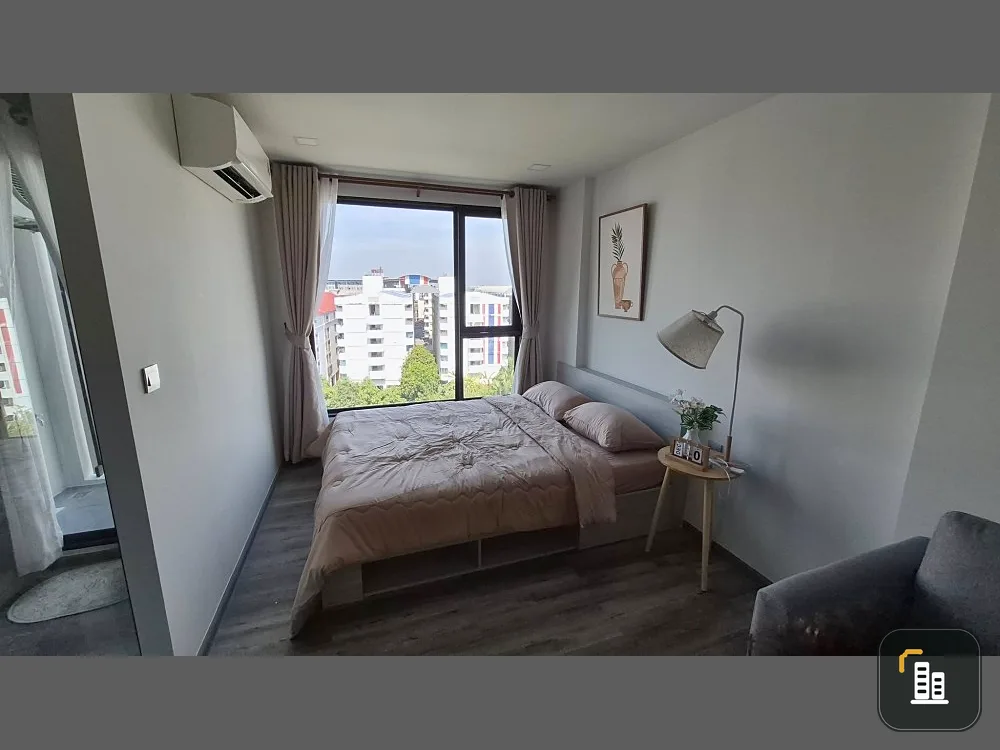 For rent: Cave Embrio Rangsit, 8th floor, private outside view, fully furnished room, ready to move in, book now, hurry!