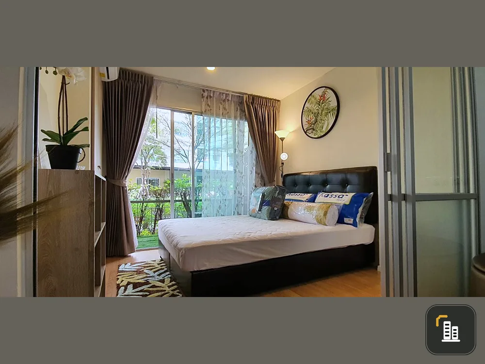 For sale, for rent, Lumpini Ville On Nut-Pattanakarn, 1st floor, balcony with garden view, very nice feeling, fully furnished, don't miss it.