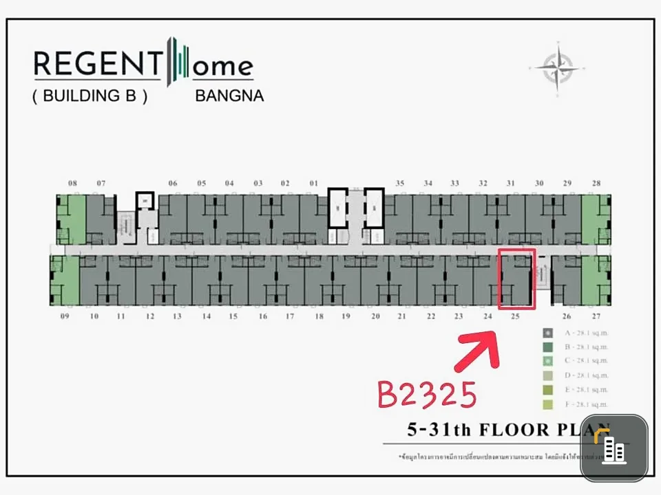 Down payment for sale, Regent Home Bangna, high view, open view, river view, very panoramic, room next to fire escape, very quiet, book now.