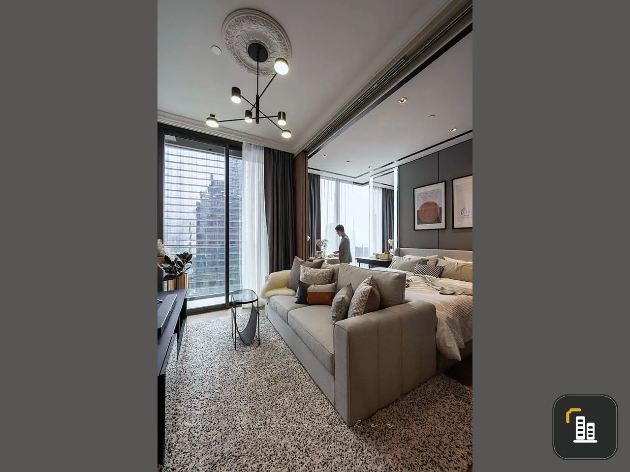 For rent: Ashton Silom, spacious room, high floor, quiet, beautifully decorated, ready to move in.